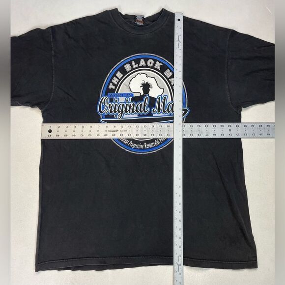 VINTAGE The Original Black Man Graphic T-shirt Men XXL Black God Religion - Picture 6 of 6
